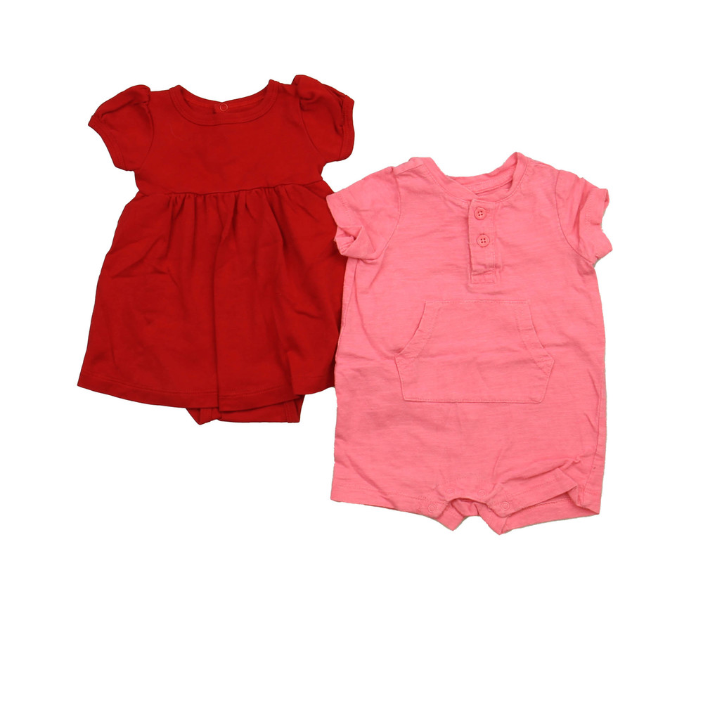 Primary.com Girls Red | Pink Dress size: 3-6 Months